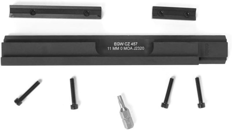 EGW HD CZ 457 Picatinny Rail Scope Mount – 0 MOA, CNC Machined 7075‑T6 Aluminum, Matte Black, Made in USA, Includes Mounting Hardware. Clamp On Base for 11MM Dovetail - Image 3